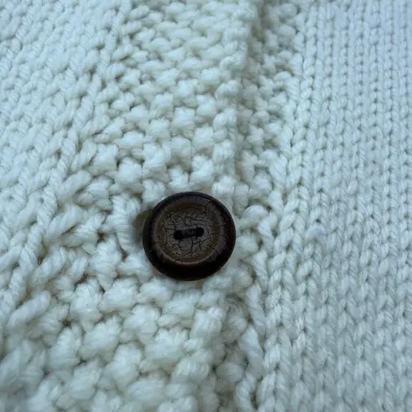 Vintage Cottagecore Cream Chunky Knit Boho Sweater Vest Medium? - Picture 5 of 6